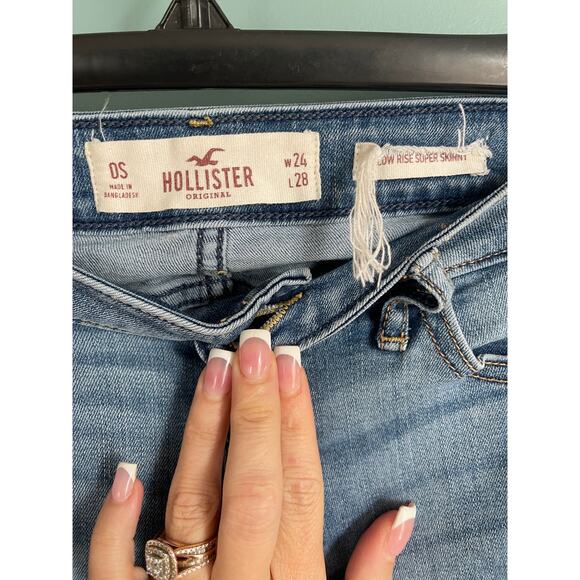 Hollister Light Blue Denim Ripped Skinny Jeans 0s - Picture 4 of 6